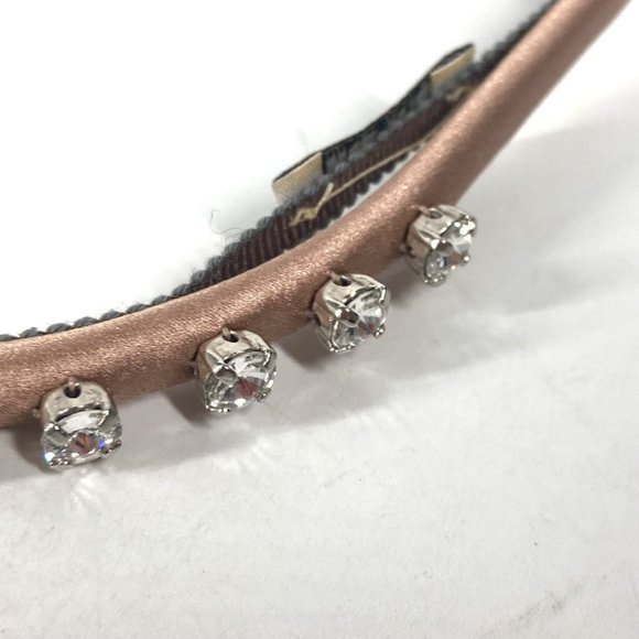 Miu Miu MIU Pearl Hair Accessory Headband Hairband Velour Women's Black - Picture 9 of 10